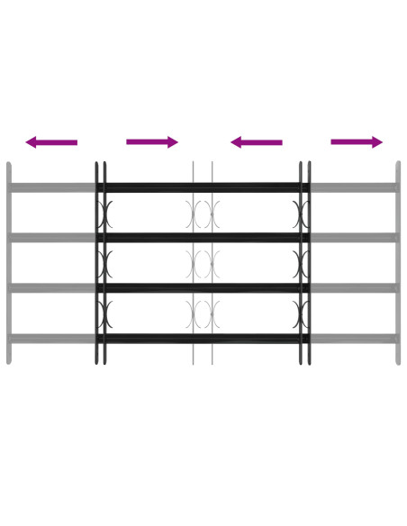Griglia Finestra Nero 115 x 60 cm Acciaio verniciato a polvere