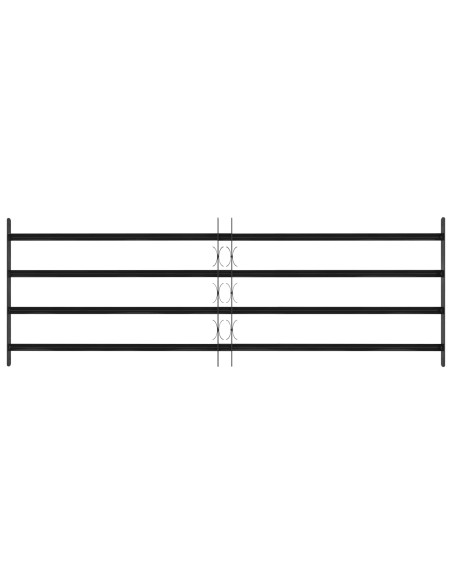 Griglia Finestra Nero 175 x 60 cm Acciaio verniciato a polvere