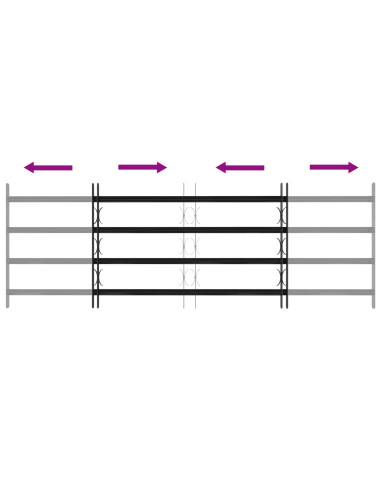 Griglia Finestra Nero 175 x 60 cm Acciaio verniciato a polvere