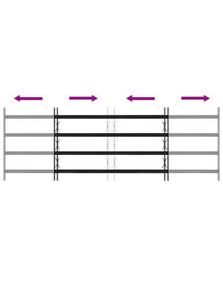 Griglia Finestra Nero 175 x 60 cm Acciaio verniciato a polvere