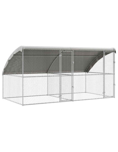 Cuccia per cani 2 pcs Argento 4 x 2 x 2 m Acciaio