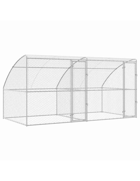 Cuccia per cani 2 pcs Argento 4 x 2 x 2 m Acciaio zincato