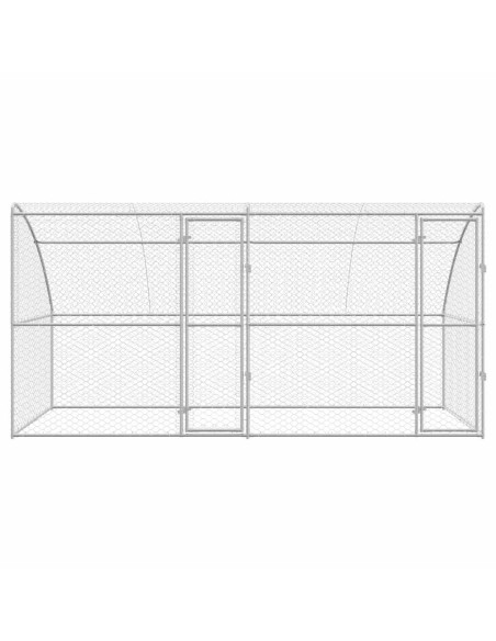 Cuccia per cani 2 pcs Argento 4 x 2 x 2 m Acciaio zincato