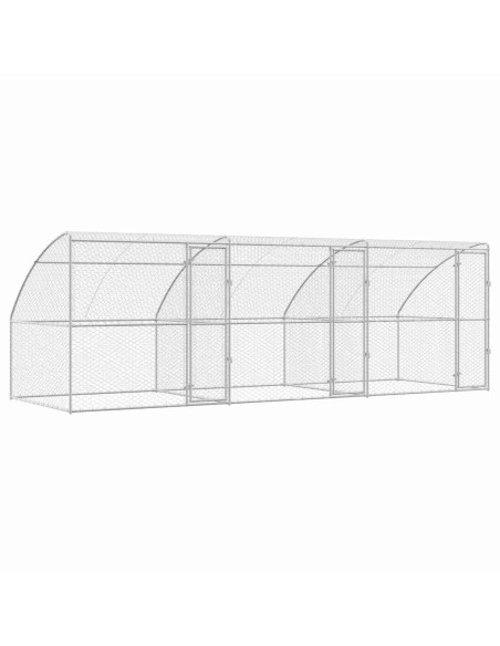 Cuccia per cani 3 pcs Argento 6 x 2 x 2 m Acciaio zincato