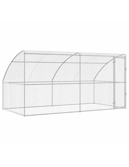 Cuccia per cani 2 pcs Argento 4 x 2 x 2 m Acciaio zincato