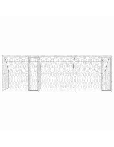 Cuccia per cani 3 pcs Argento 6 x 2 x 2 m Acciaio zincato