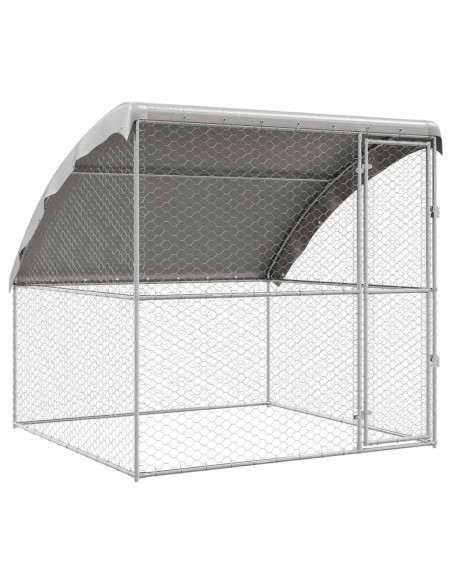 Cuccia per cani Argento 2 x 2 x 2 m Acciaio zincato