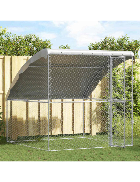 Cuccia per cani Argento 2 x 2 x 2 m Acciaio zincato