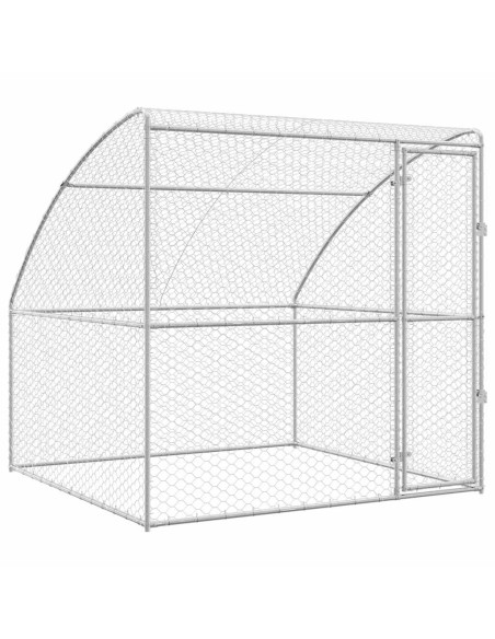 Cuccia per cani Argento 2 x 2 x 2 m Acciaio zincato