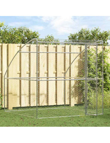 Cuccia per cani Argento 2 x 2 x 2 m Acciaio zincato