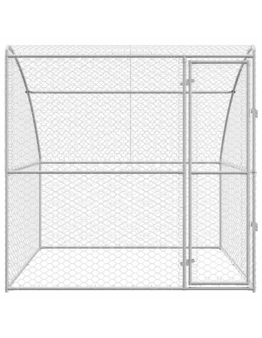 Cuccia per cani Argento 2 x 2 x 2 m Acciaio zincato