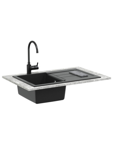 Lavello Nero 780 x 500 mm 80% Quarzo e 20% Resina