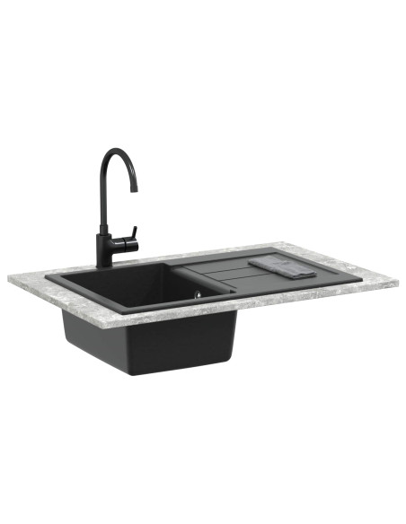 Lavello Nero 780 x 500 mm 80% Quarzo e 20% Resina