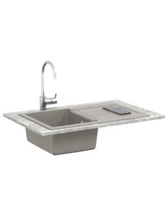 Lavello Grigio 780 x 500 mm 80% Quarzo e 20% Resina 2