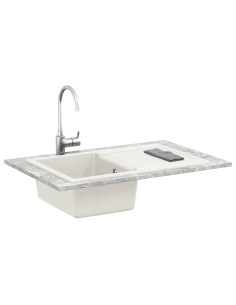 Lavello Bianco 780 x 500 mm 80% Quarzo e 20% Resina 2