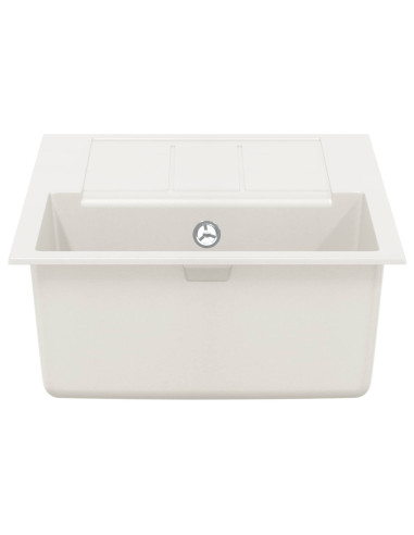 Lavello Bianco 780 x 500 mm 80% Quarzo e 20% Resina