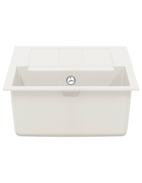 Lavello Bianco 780 x 500 mm 80% Quarzo e 20% Resina