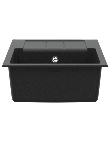 Lavello Nero 620 x 500 mm 80% Quarzo e 20% Resina