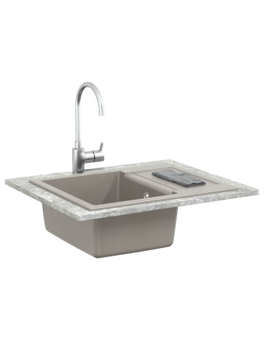 Lavello Grigio 620 x 500 mm 80% Quarzo e 20% Resina