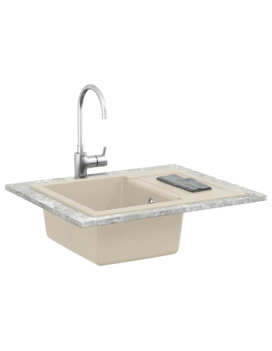 Lavello Beige 620 x 500 mm 80% Quarzo e 20% Resina