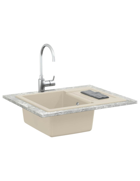 Lavello Beige 620 x 500 mm 80% Quarzo e 20% Resina