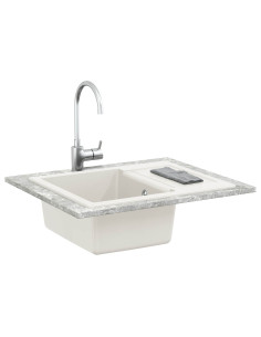 Lavello Bianco 620 x 500 mm 80% Quarzo e 20% Resina 2