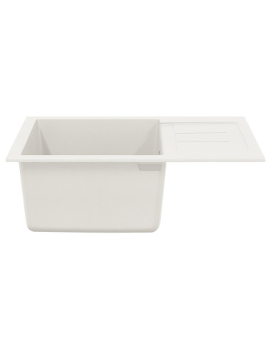 Lavello Bianco 620 x 500 mm 80% Quarzo e 20% Resina