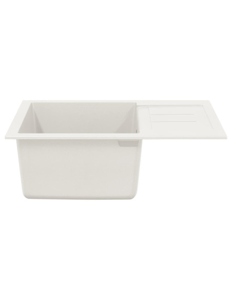 Lavello Bianco 620 x 500 mm 80% Quarzo e 20% Resina