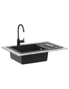 Lavello Nero 780 x 500 mm 80% Quarzo e 20% Resina 2