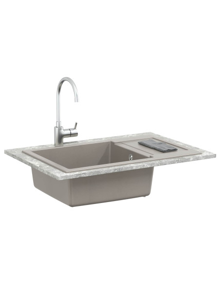 Lavello Grigio 780 x 500 mm 80% Quarzo e 20% Resina