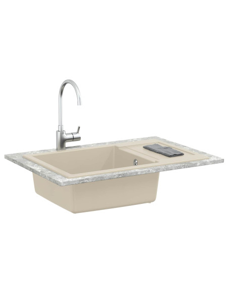 Lavello Beige 780 x 500 mm 80% Quarzo e 20% Resina