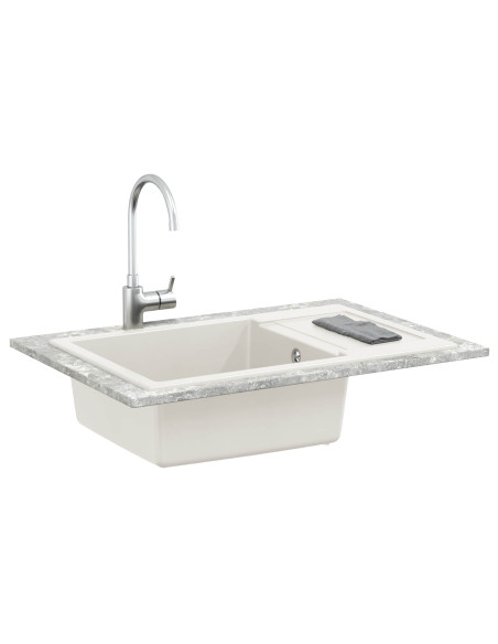 Lavello Bianco 780 x 500 mm 80% Quarzo e 20% Resina