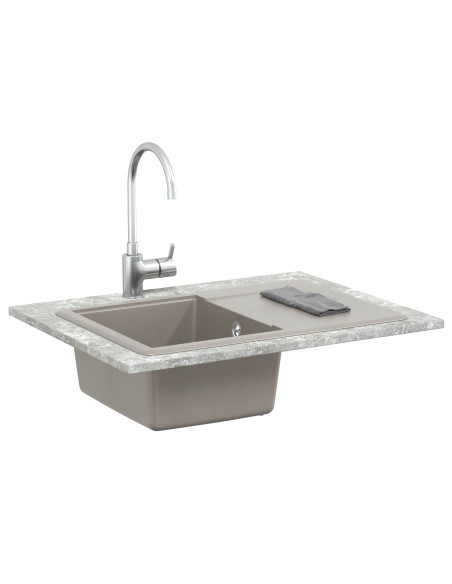 Lavello Grigio 670 x 460 mm 80% Quarzo e 20% Resina