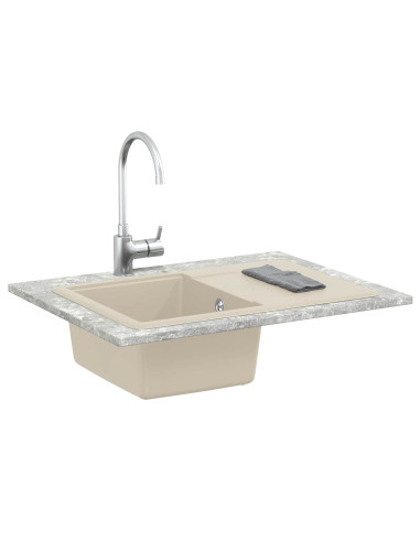 Lavello Beige 670 x 460 mm 80% Quarzo e 20% Resina