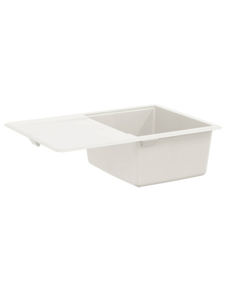 Lavello Bianco 670 x 460 mm 80% Quarzo e 20% Resina