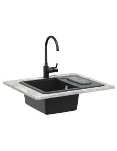 Lavello Nero 560 x 460 mm 80% Quarzo e 20% Resina 2