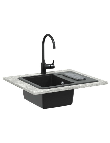 Lavello Nero 560 x 460 mm 80% Quarzo e 20% Resina