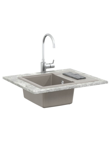 Lavello Grigio 560 x 460 mm 80% Quarzo e 20% Resina