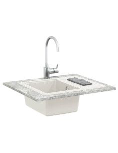 Lavello Bianco 560 x 460 mm 80% Quarzo e 20% Resina 2