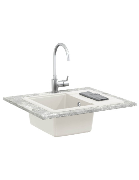 Lavello Bianco 560 x 460 mm 80% Quarzo e 20% Resina