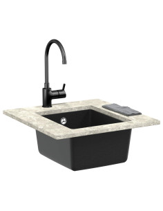 Lavello Nero 370 x 460 mm 80% Quarzo e 20% Resina 2