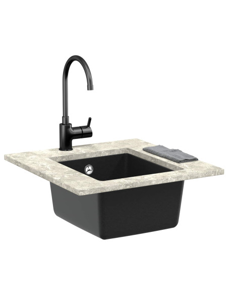 Lavello Nero 370 x 460 mm 80% Quarzo e 20% Resina