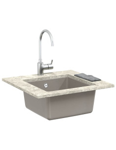 Lavello Grigio 430 x 460 mm 80% Quarzo e 20% Resina 2