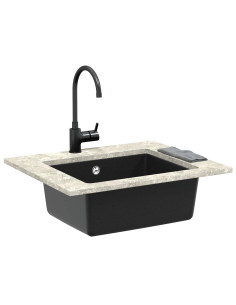 Lavello Nero 530 x 460 mm 80% Quarzo e 20% Resina 2