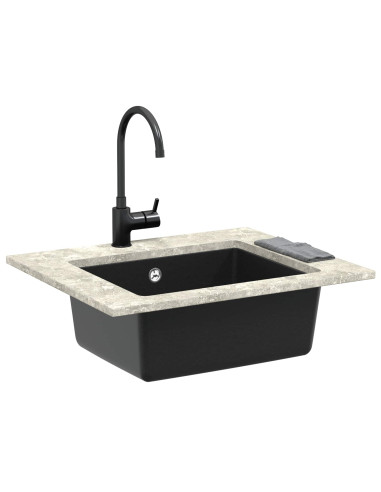 Lavello Nero 530 x 460 mm 80% Quarzo e 20% Resina