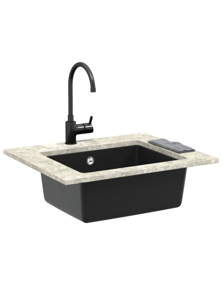 Lavello Nero 530 x 460 mm 80% Quarzo e 20% Resina