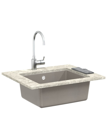 Lavello Grigio 530 x 460 mm 80% Quarzo e 20% Resina