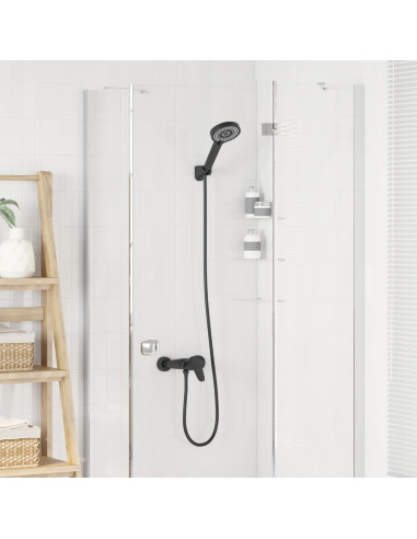 Set di doccia con soffione Nero G 1 / 2 pollici