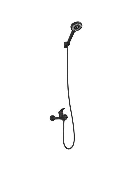 Set di doccia con soffione Nero G 1 / 2 pollici