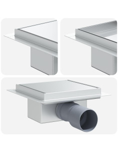 Drenaggio doccia 2 in 1 Argento 15 x 15 cm Acciaio Inox 304 2